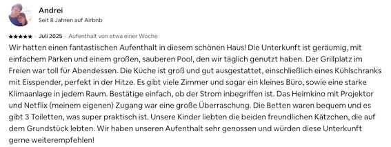 Bewertung von Andrei (Juli 2025)