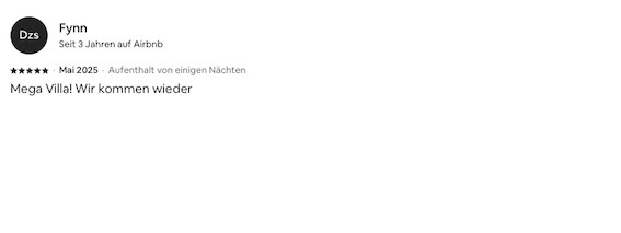 Bewertung von Fynn (Mai 2025)